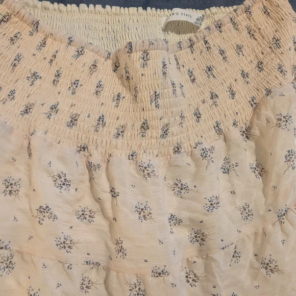 Altar'd State Cream Maxi Skirt with Blue Floral Print - Picture 10 of 10